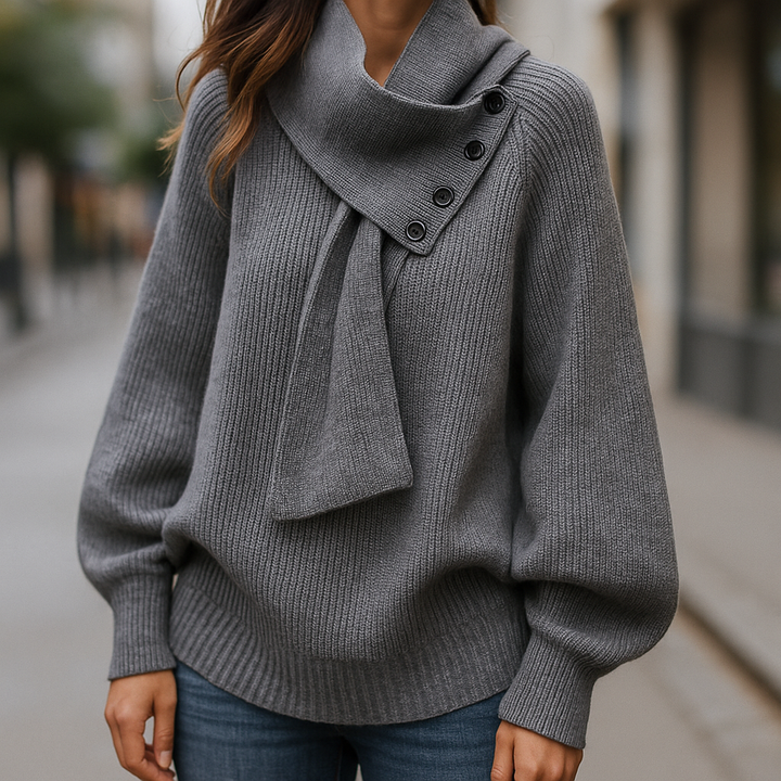 Elaine | Cozy Scarf-Neck Sweater
